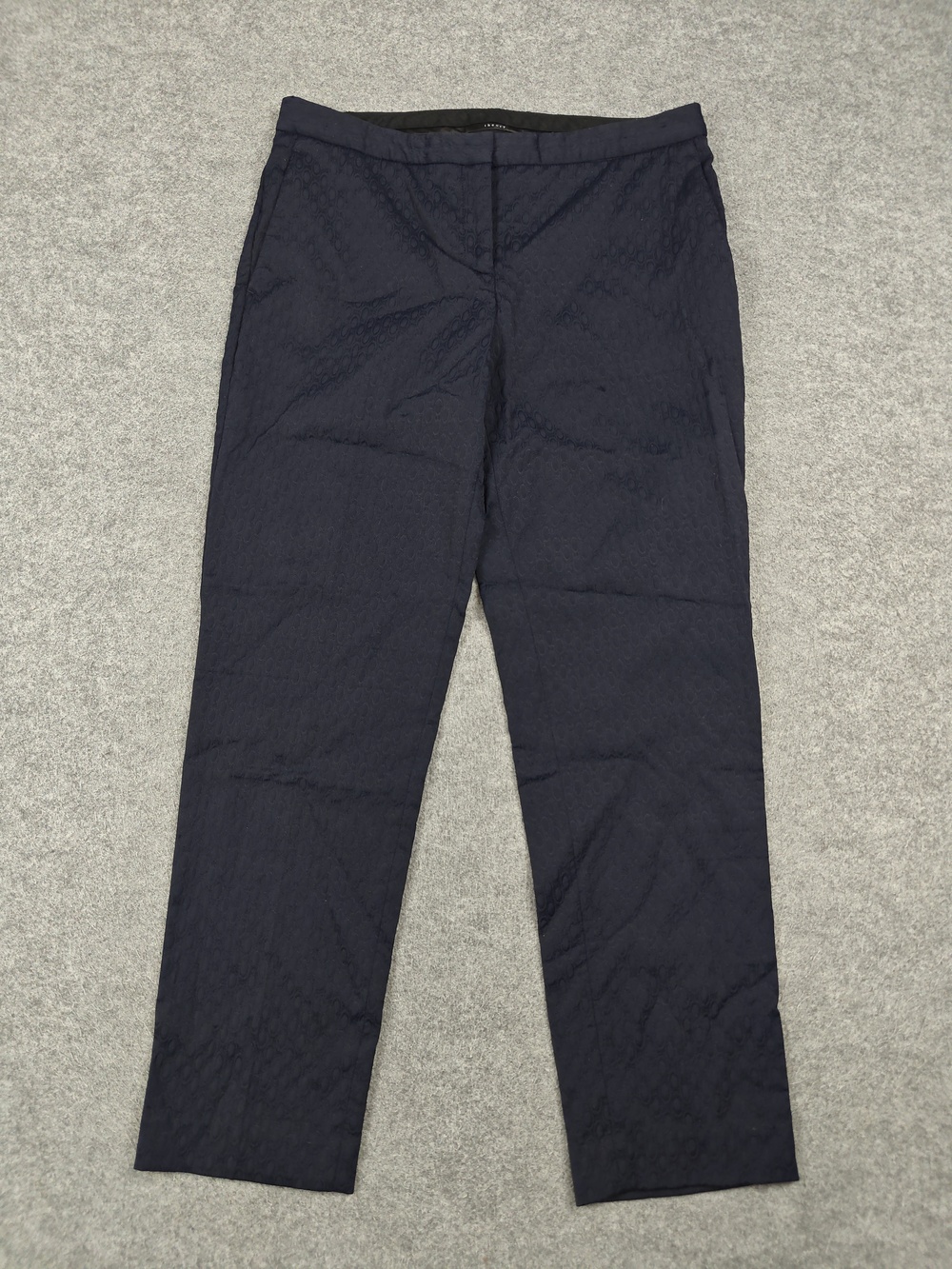 Theory Pants Womens 6 Blue Dress Pants Straight Twill Stretch Pockets Zip Slim